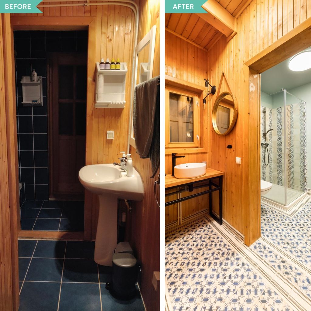 amenajare before and after baie
