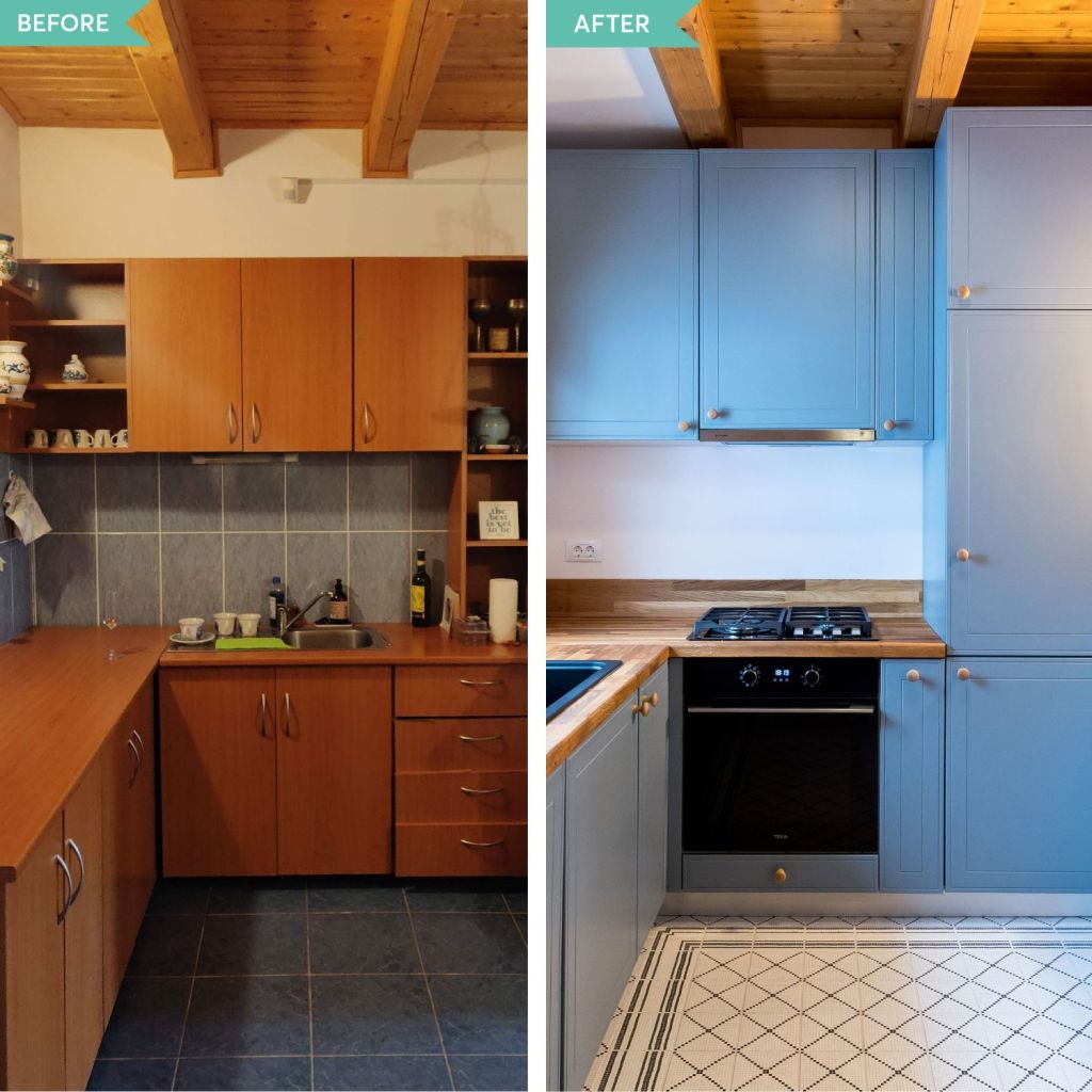 amenajare before and after_bucatarie