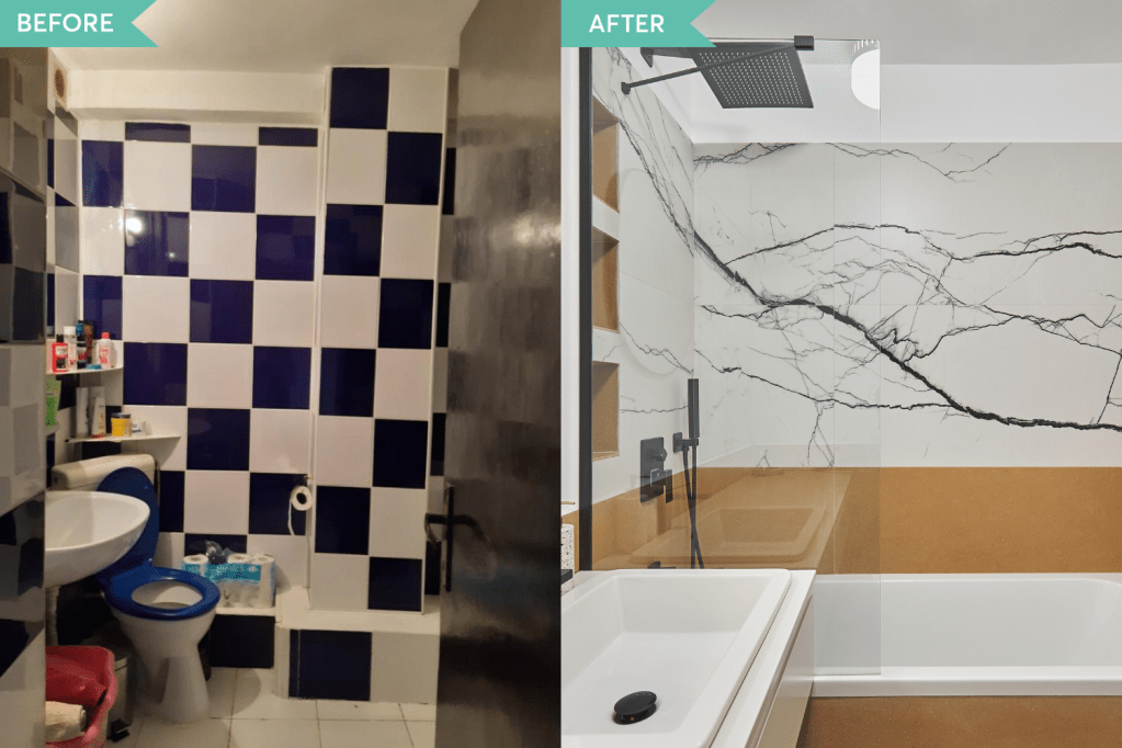 Before and after - Renovare baie Cotroceni - arh. Andra Bica - Kanso (1)