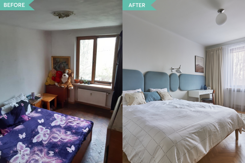 Before and after - Renovare dormitor Cotroceni - arh. Andra Bica - Kanso (1)