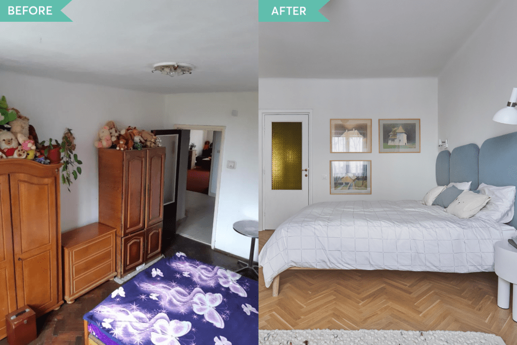 Before and after - Renovare dormitor Cotroceni - arh. Andra Bica - Kanso (1)