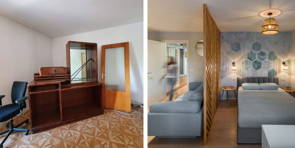 amenajare before and after living
