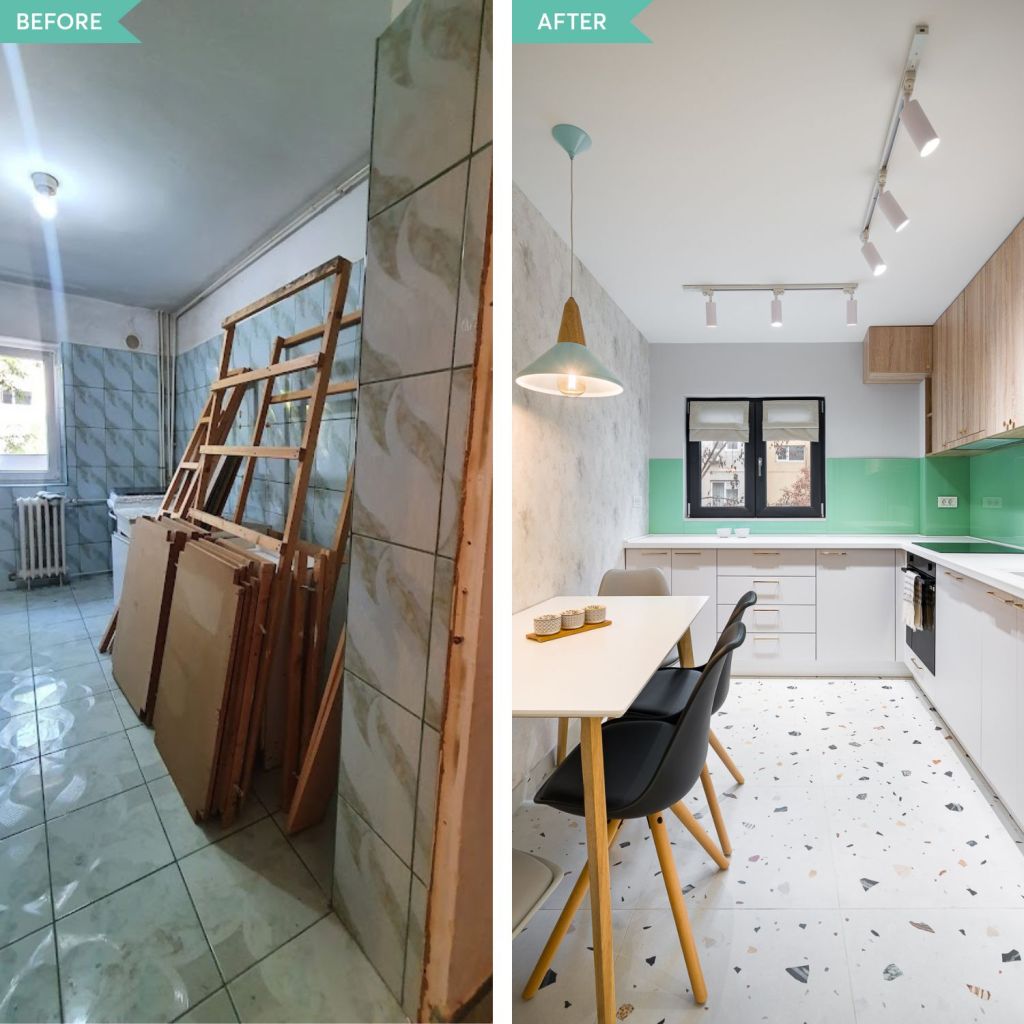 amenajare before and after_bucatarie