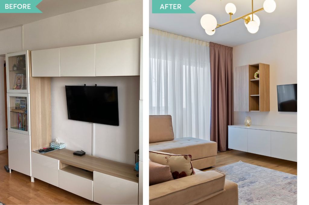 amenajare before and after living