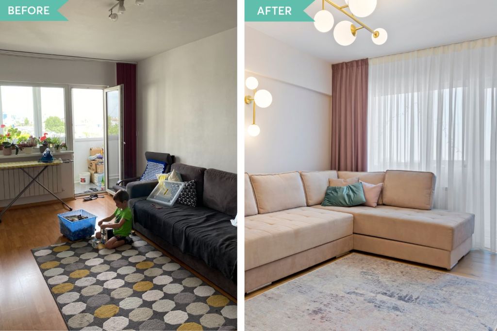 amenajare before and after living