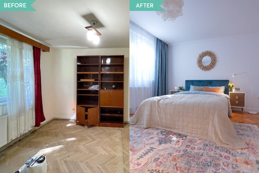 Before and after - dormitor - renovare apartament Targu Mures - Simona Ungurean (3)