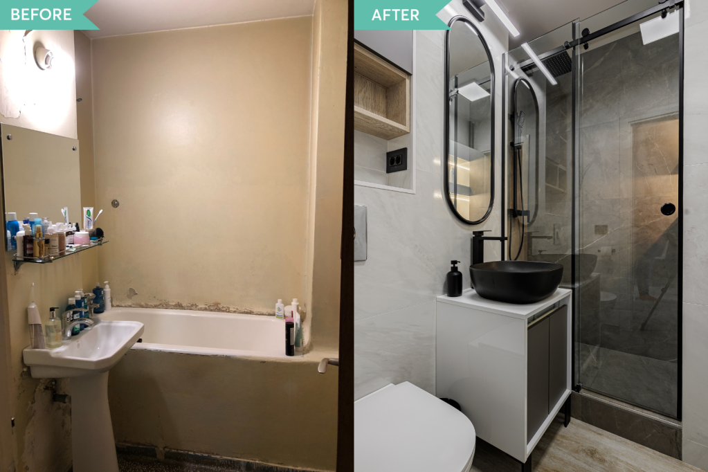 Renovare baie apartament comunist Bucuresti - arh. Cristiana Zgripcea (1)