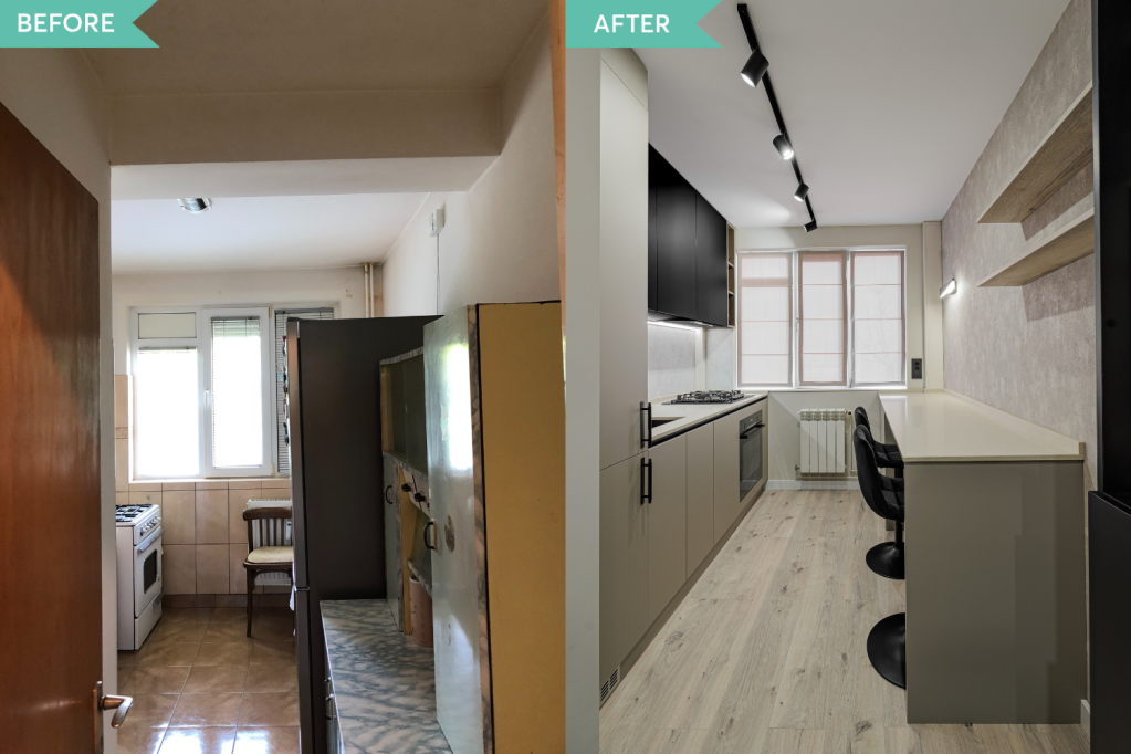 Renovare bucatarie apartament comunist Bucuresti - arh. Cristiana Zgripcea (1)