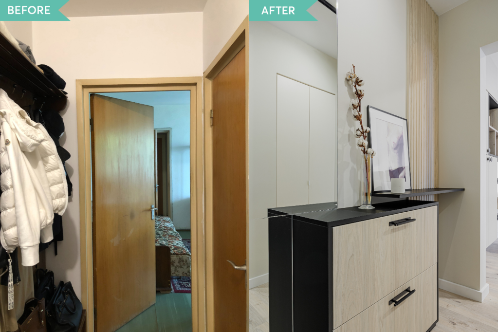 Renovare hol apartament comunist Bucuresti - arh. Cristiana Zgripcea (1)