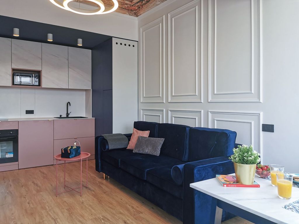 zona canapea amenajare studio open space
