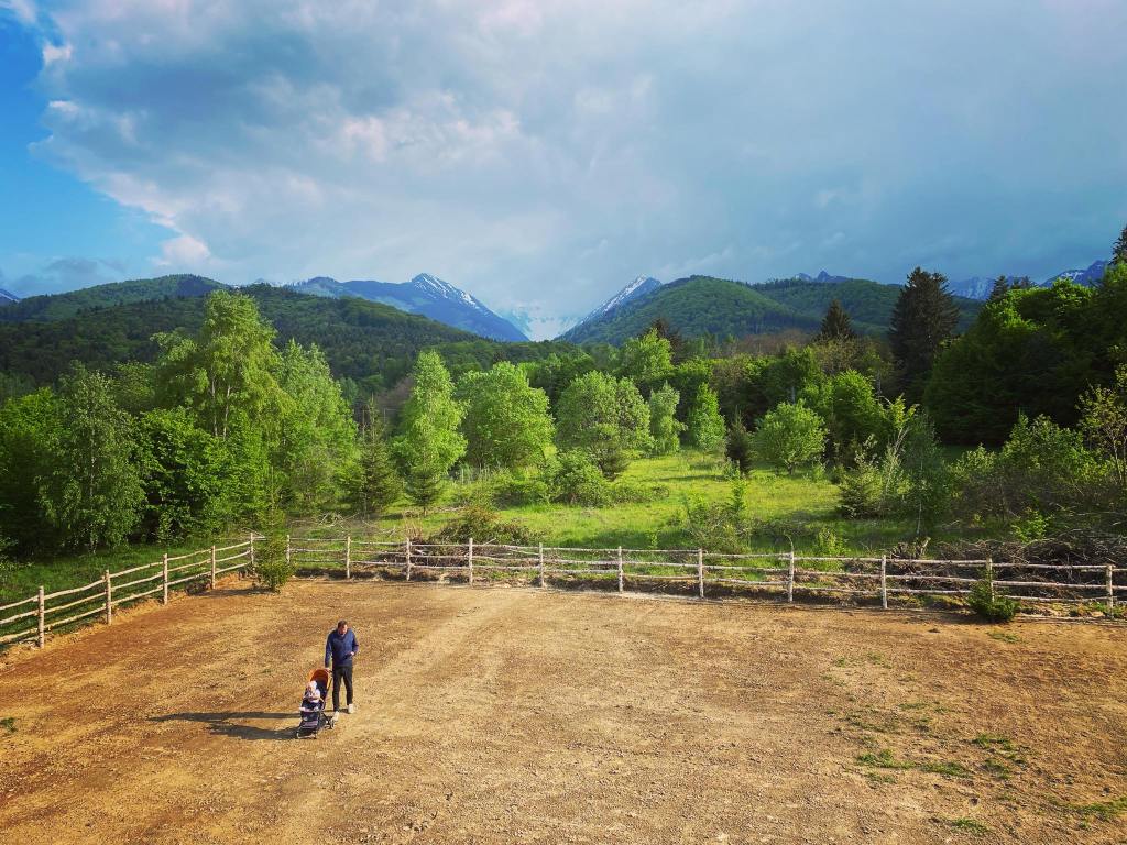 Casa este amplasată la poalele munților Făgăraș