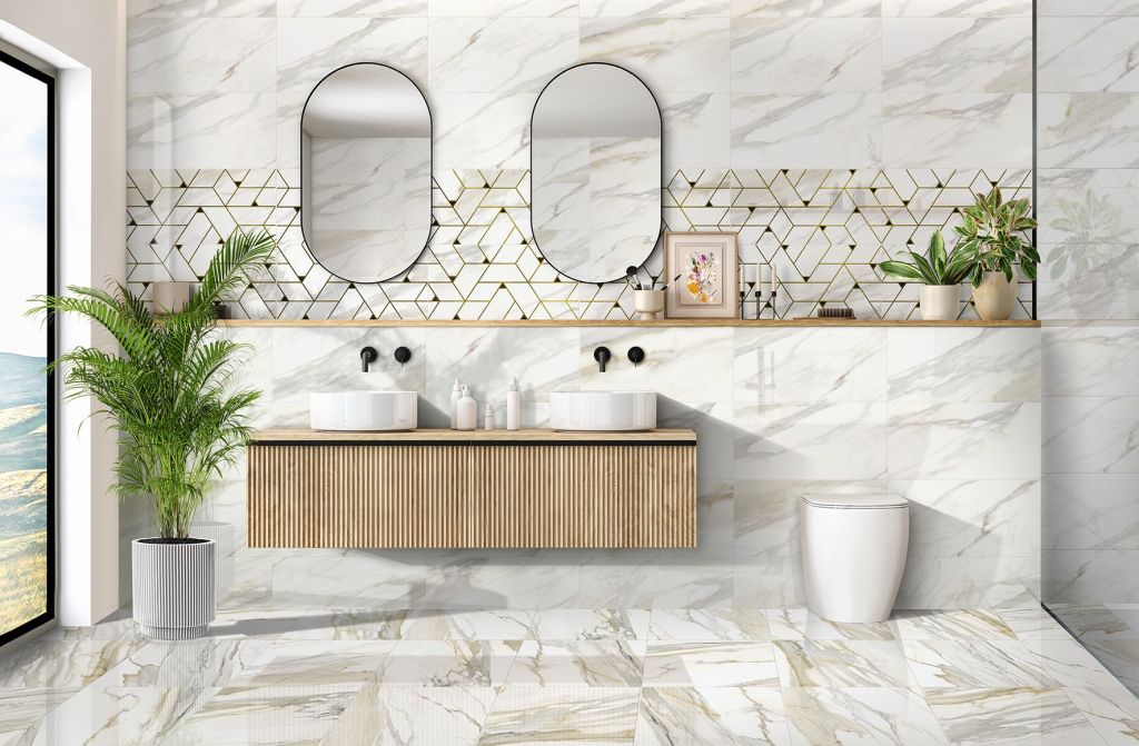 plăci ceramice cesarom ferrara cu model de marmura alba