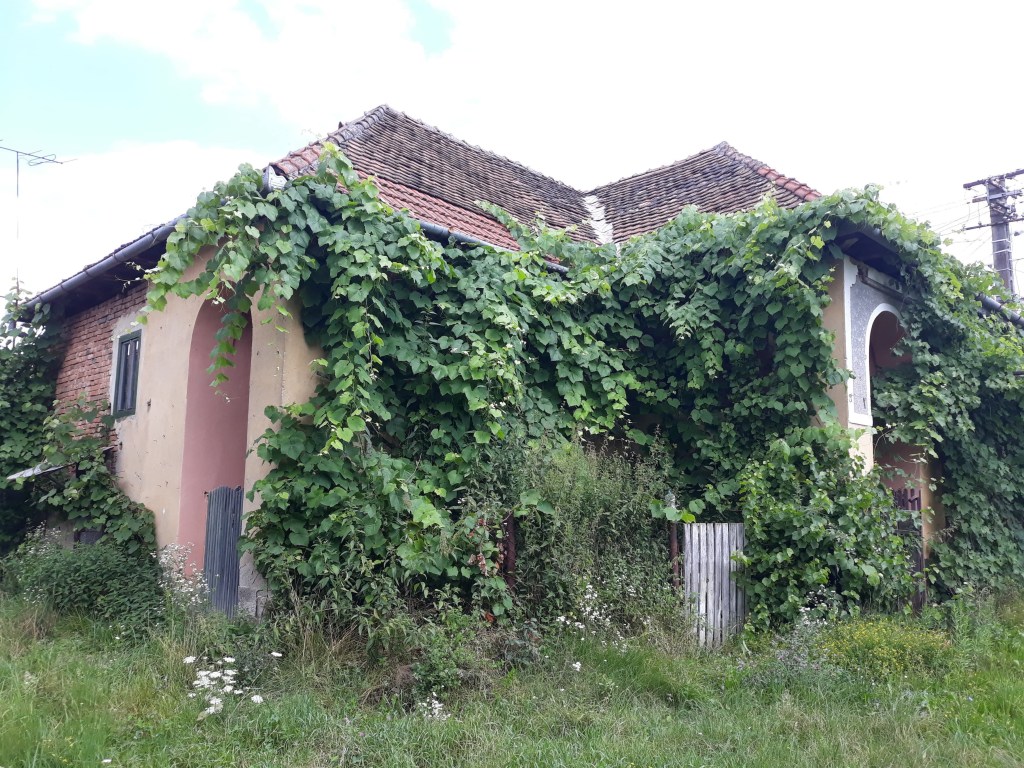 Casa la momentul achiziției - încă mai au de lucru la fațadă și exterior