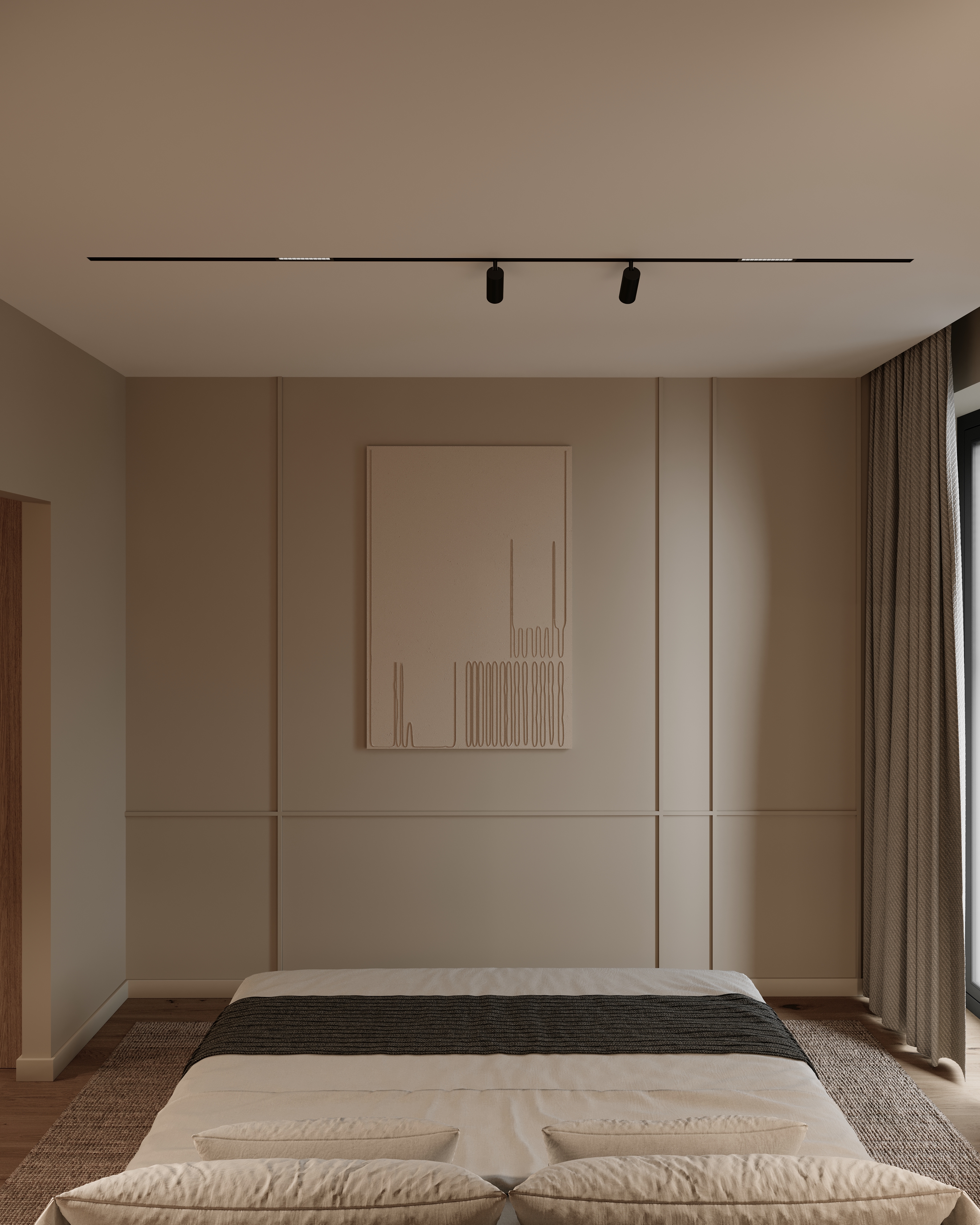 dormitor matrimonial apartament Amber Foster Tunari 4