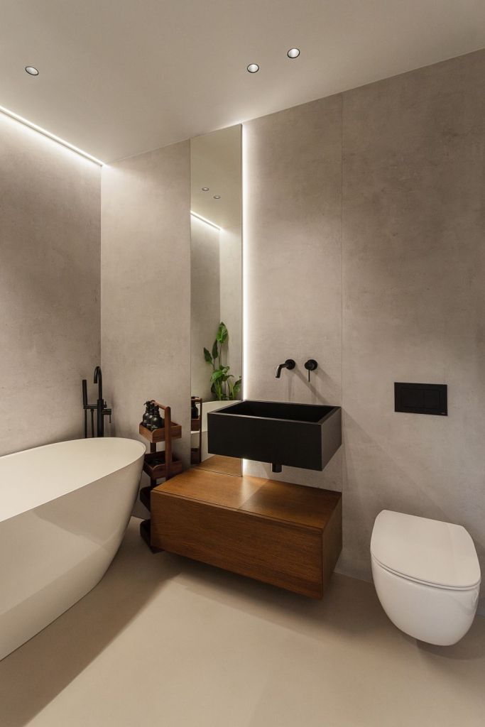 amenajare baie apartament stil de design interior modern minimalist