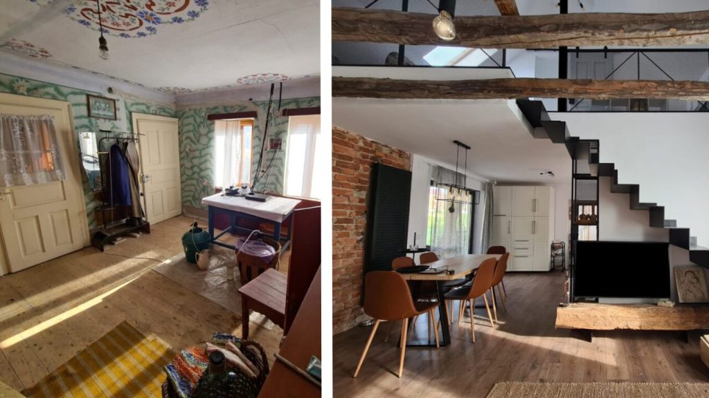 idei renovare case batranesti before and after transformare de la finisaje vechi la amenajare moderna cu elemente rustice