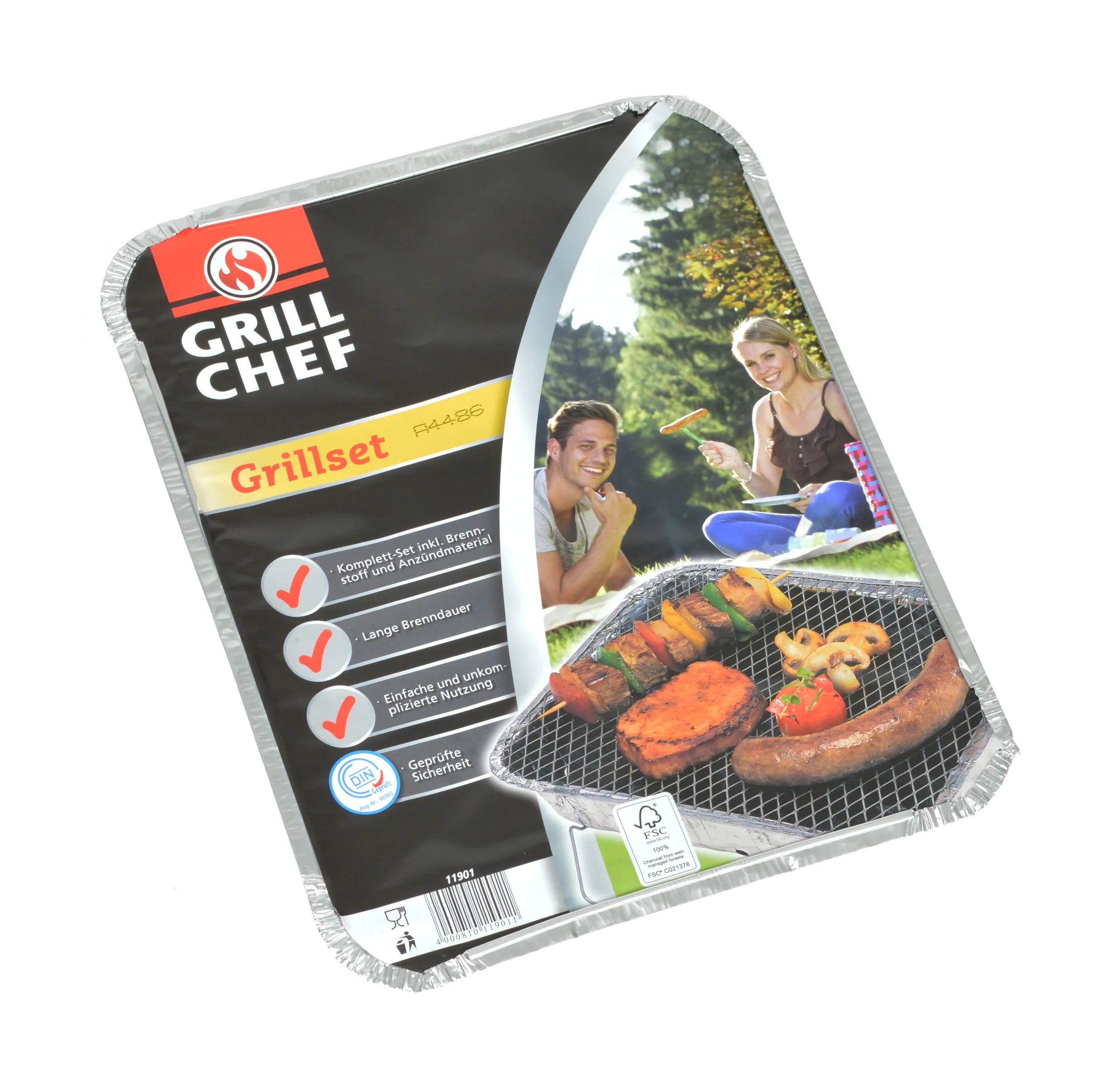 Gratar de unica folosinta, instant, portabil, din aluminiu + tabla, 31 x 25 x 8.5 cm, Landmann