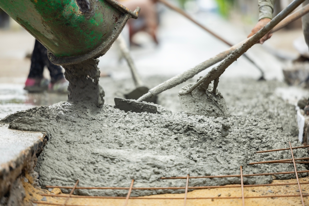beton proaspăt turnat in șapă