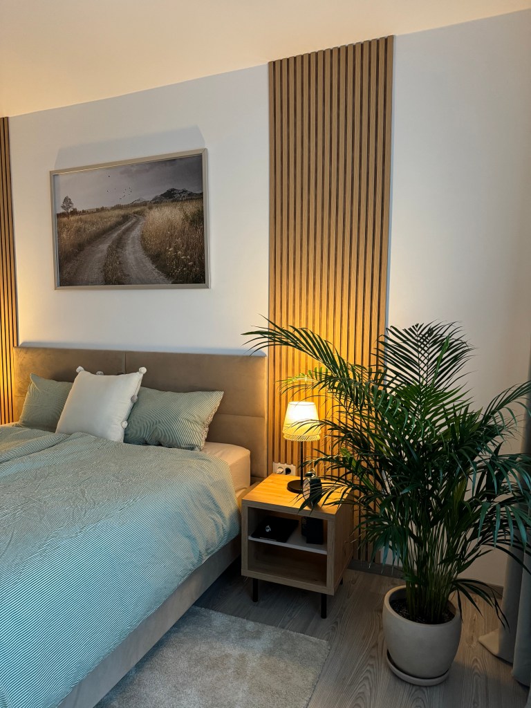 Dormitorul are un design special pentru odihnă