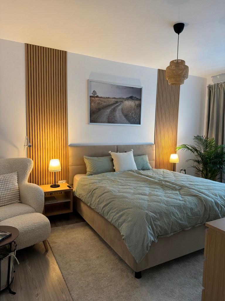 Dormitorul are un design special pentru odihnă