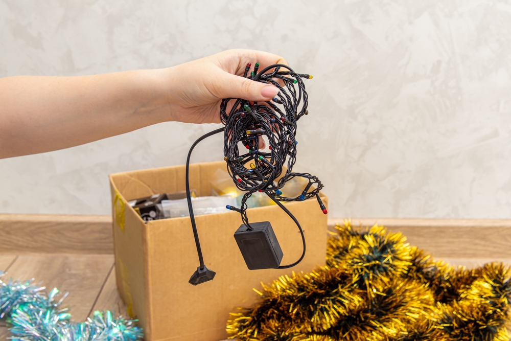 instalație luminoasa pentru Crăciun soluții depozitare 