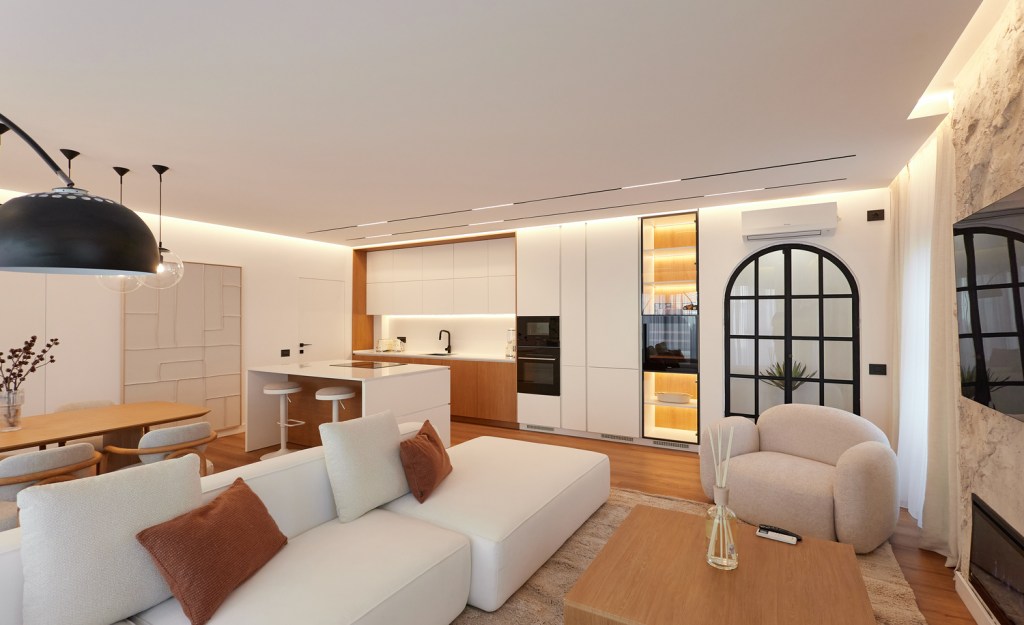 Apartamentul de 98 de metri pătrați a necesitat o renovare de la zero