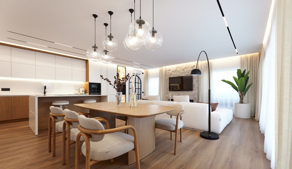 Apartamentul de 98 de metri pătrați a necesitat o renovare de la zero