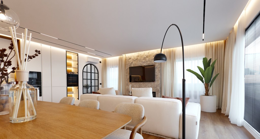 Apartamentul de 98 de metri pătrați a necesitat o renovare de la zero