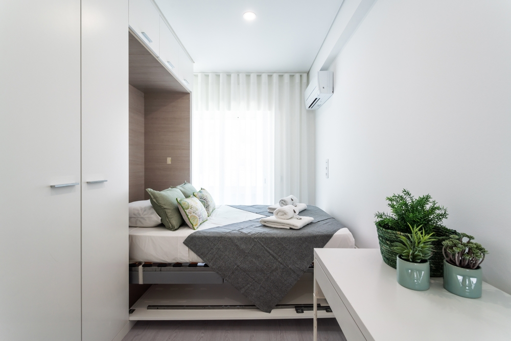 pat dublu rabatabil in dormitor mic soluții optimizare spațiu mic