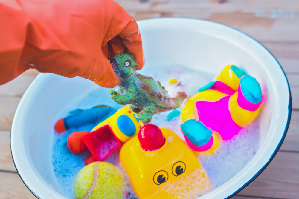 jucării din plastic spalate