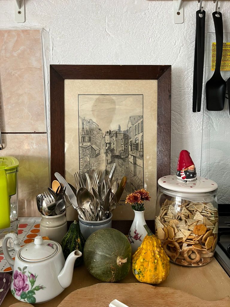 Cuplul are în plan reabilitarea locuinței, iar până atunci au personalizat-o cu obiecte vintage de familie