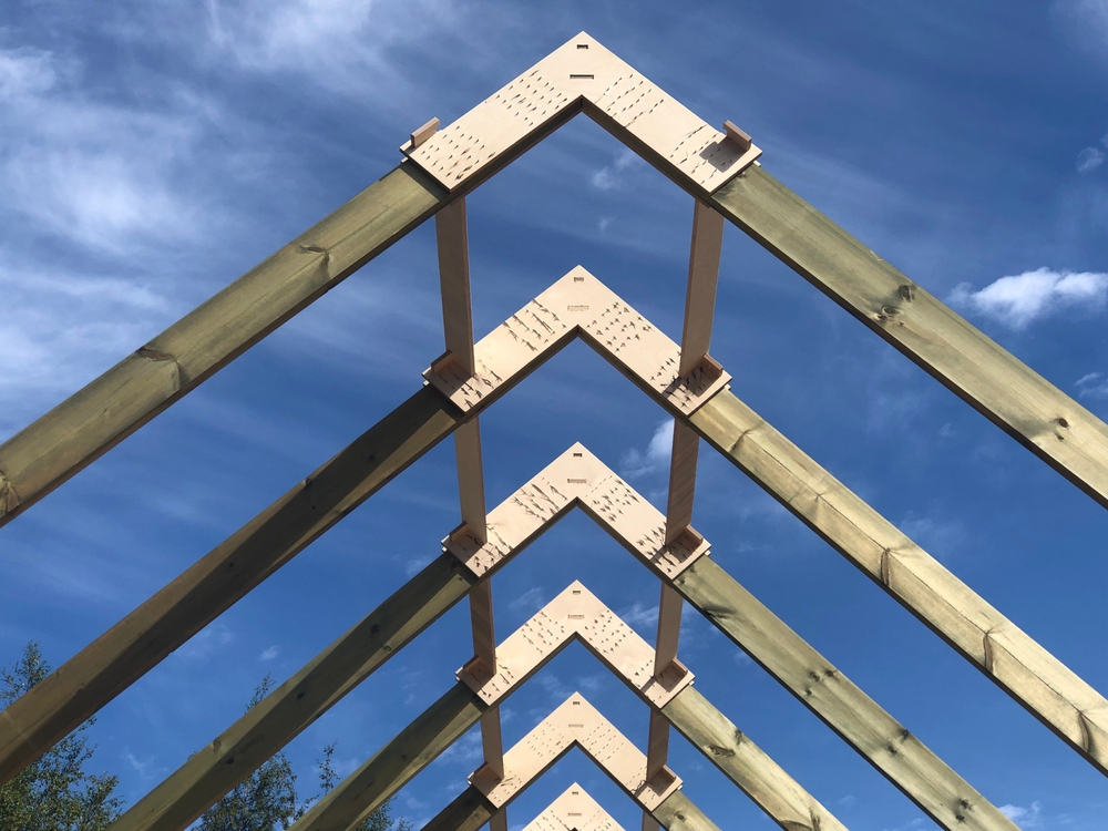structura căpriori lemn acoperiș in doua ape 