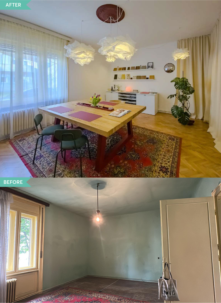 amenajare birou intr-un apartament before and after